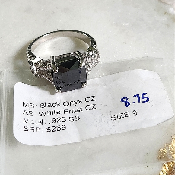 NWT Ryze Black Onyx Cubic Zirconia .925 Sterling Silver Knot Ring - Size 8.75 - Picture 5 of 9